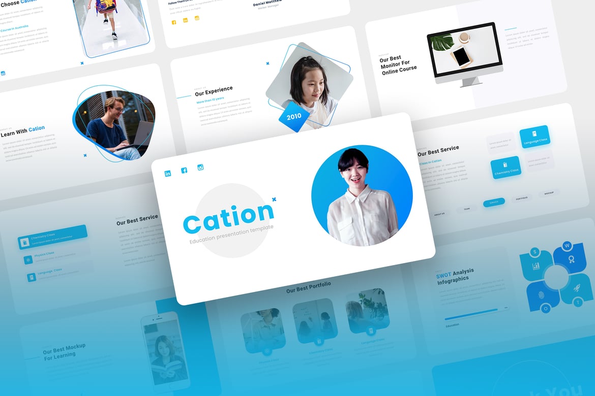 Template PowerPoint Cation untuk Pendidikan yang Menarik