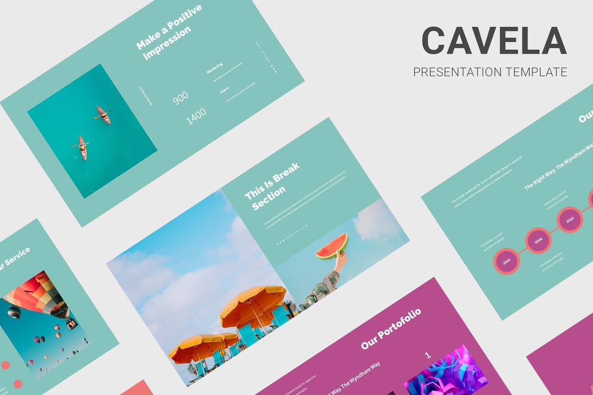 Cavela - Template Powerpoint Bisnis yang Memukau