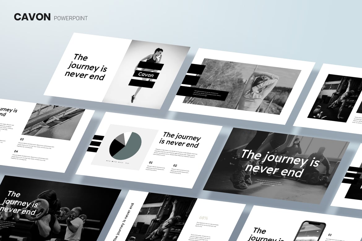 CAVON - Template Powerpoint Korporat Minimalis yang Elegan