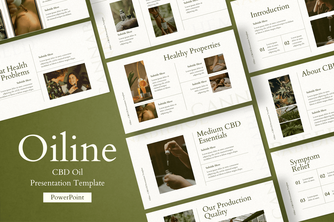 Template Presentasi PowerPoint CBD Oil yang Modern dan Profesional