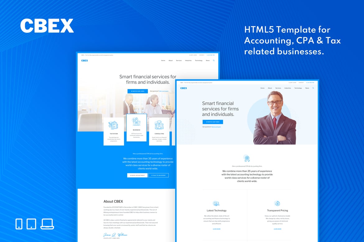 CBEX – Template Website CPA, Pajak, dan Akuntansi Responsif HTML5