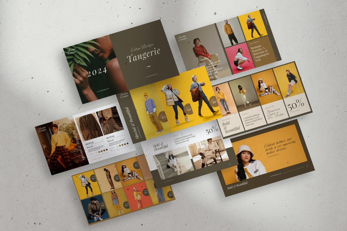 Template PowerPoint Katalog Tahun Baru yang Menarik