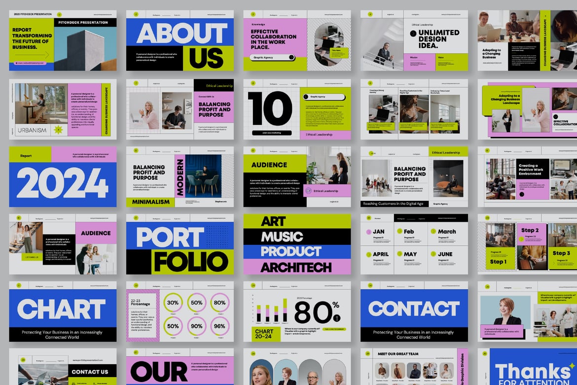 Template PowerPoint Retro Box - Presentasi Pitchdeck yang Menarik