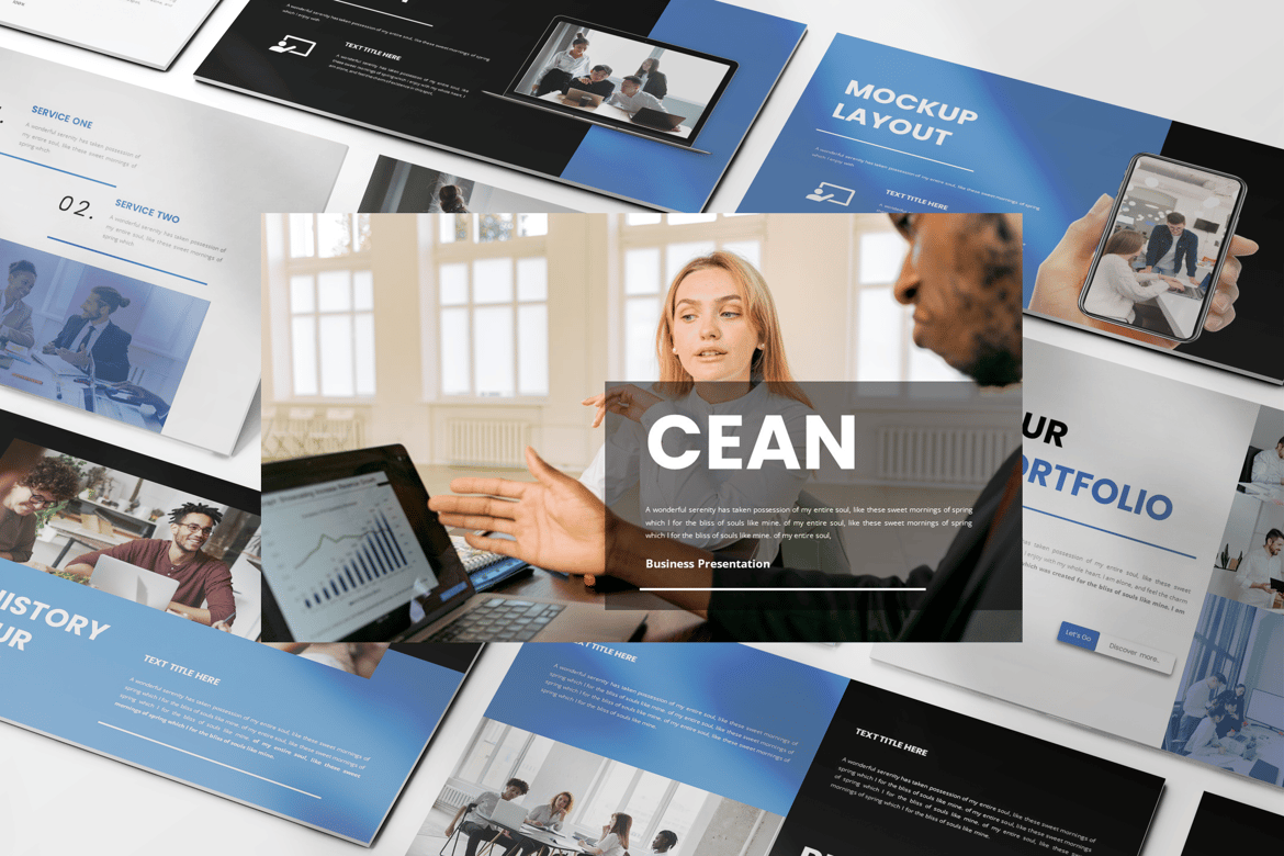 Template Presentasi PowerPoint Cean - Solusi Kreatif untuk Bisnis Anda