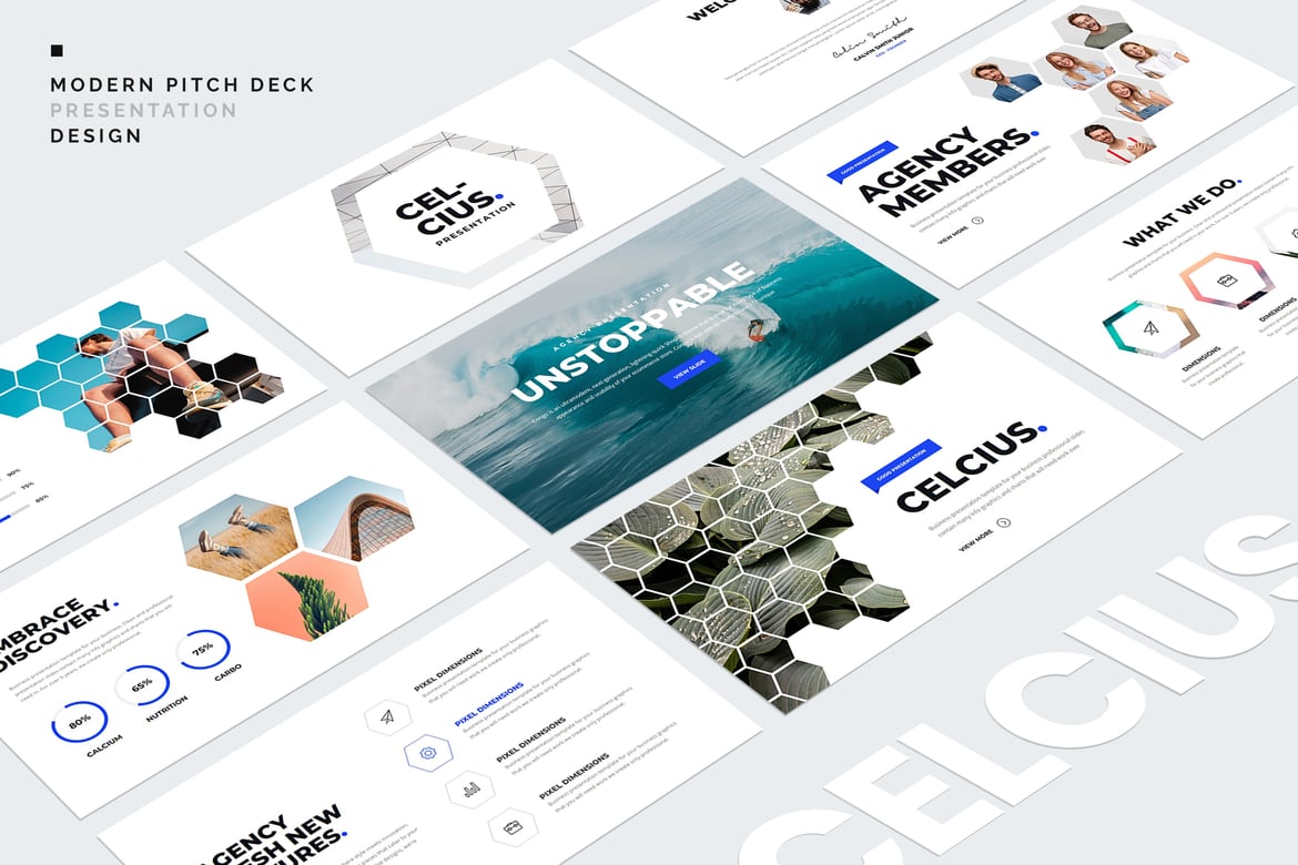Template Presentasi Celcius: Solusi Minimalis untuk Pitch Deck Anda
