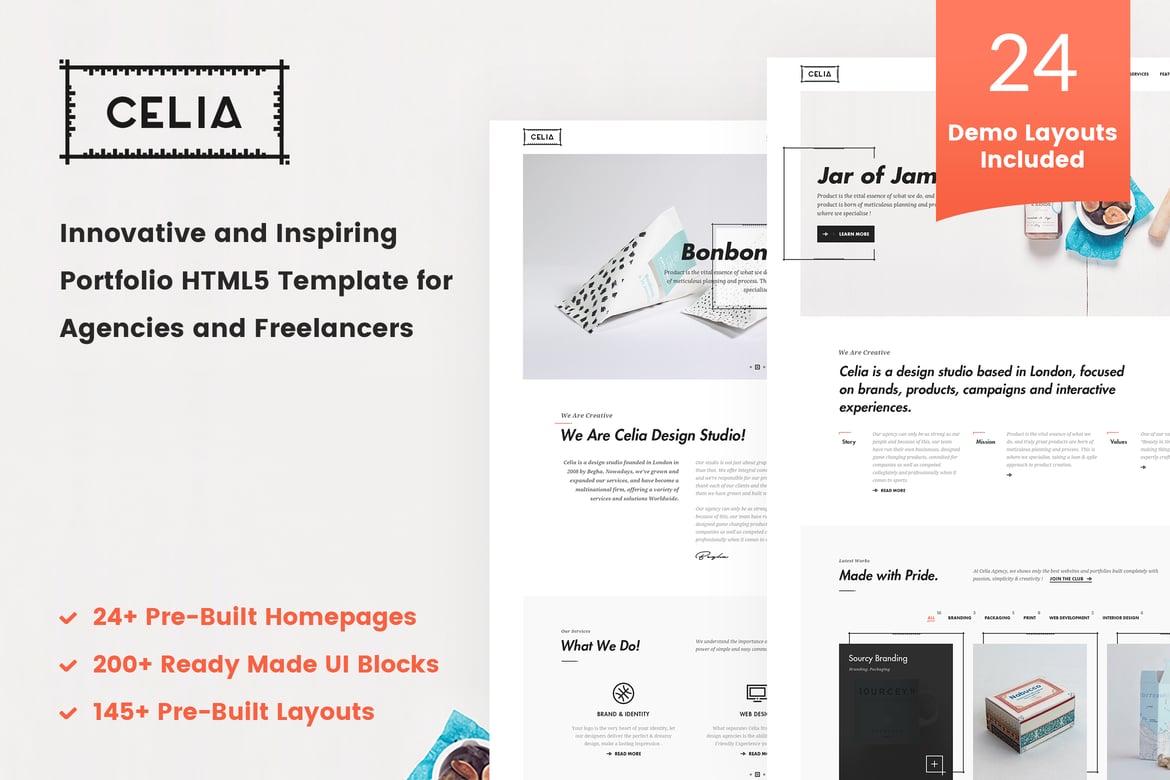 Celia - Template Web HTML5 Portofolio Inovatif dan Modern