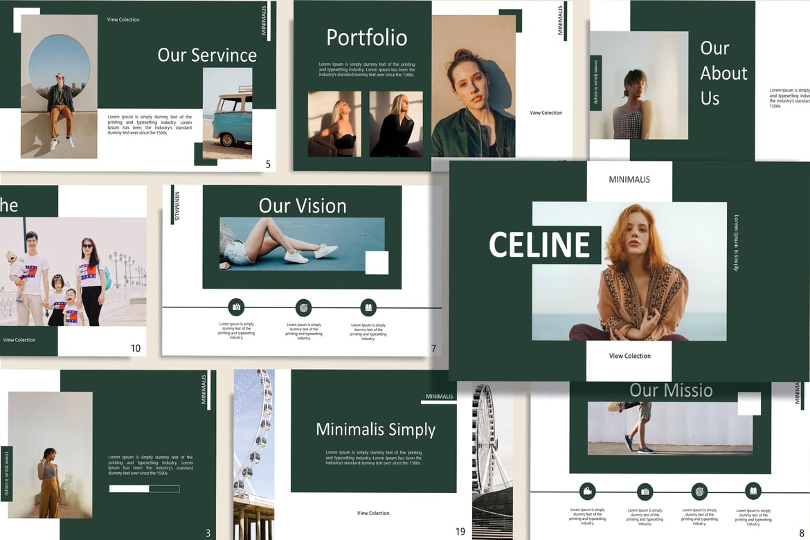 Template Powerpoint CELINE - Desain Minimalis untuk Presentasi Profesional