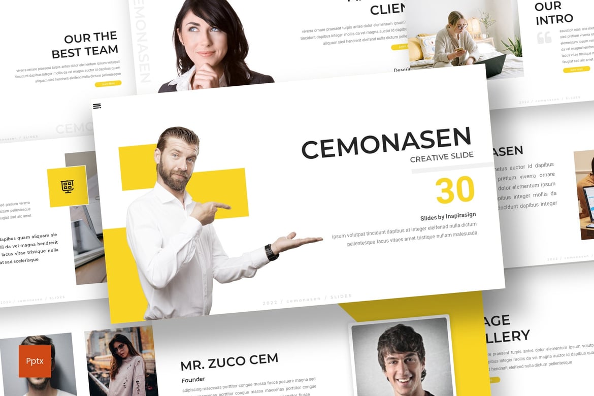 Cemonasen - Template PowerPoint Bisnis yang Kreatif dan Minimalis