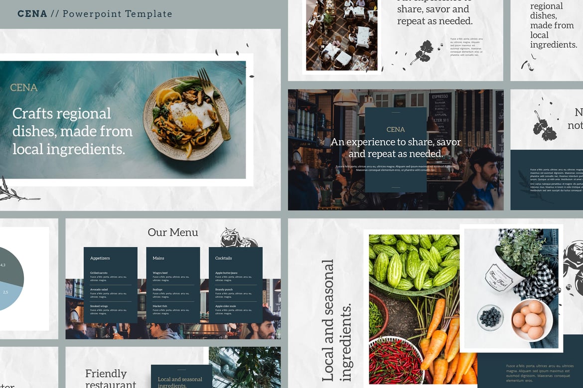 Template PowerPoint CENA - Solusi Presentasi Makanan dan Kuliner yang Profesional
