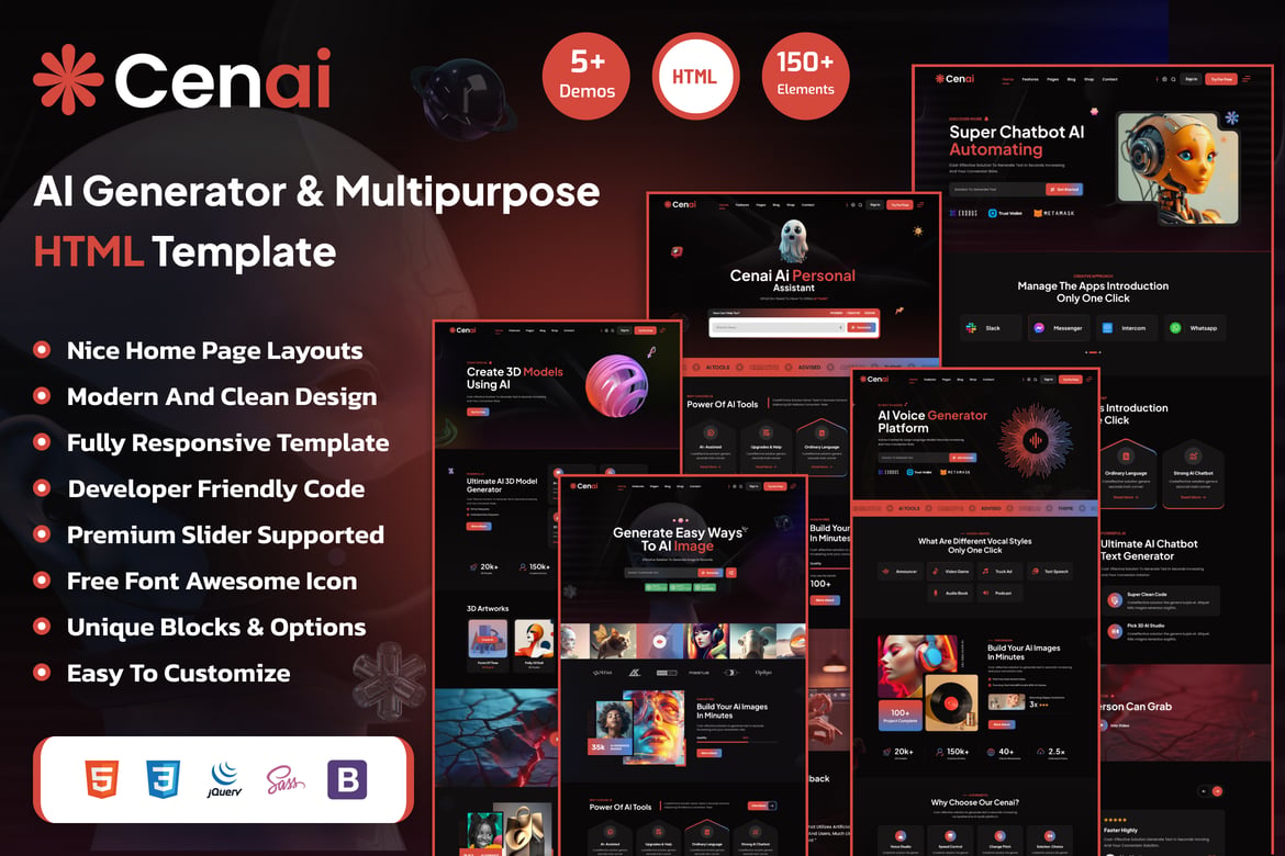Cenai - Template Website AI Generator dan Agensi AI Modern
