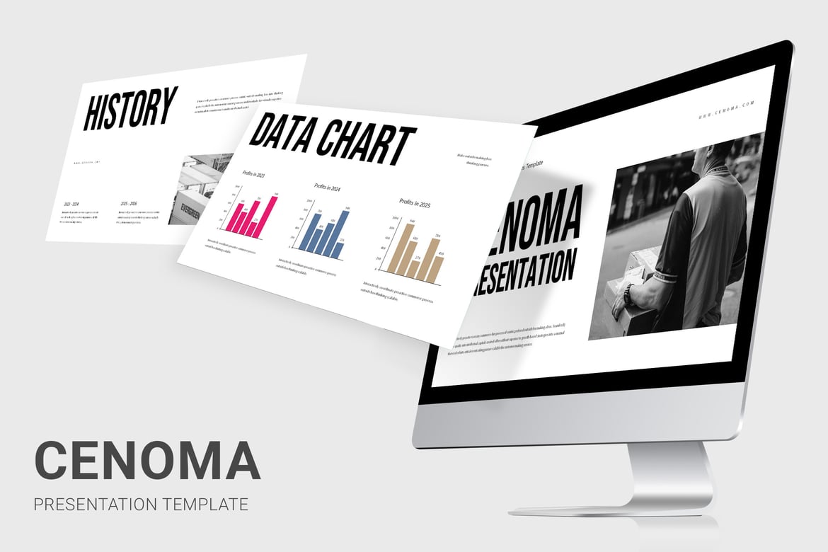 Template Presentasi PowerPoint Cenoma untuk Perusahaan Logistik