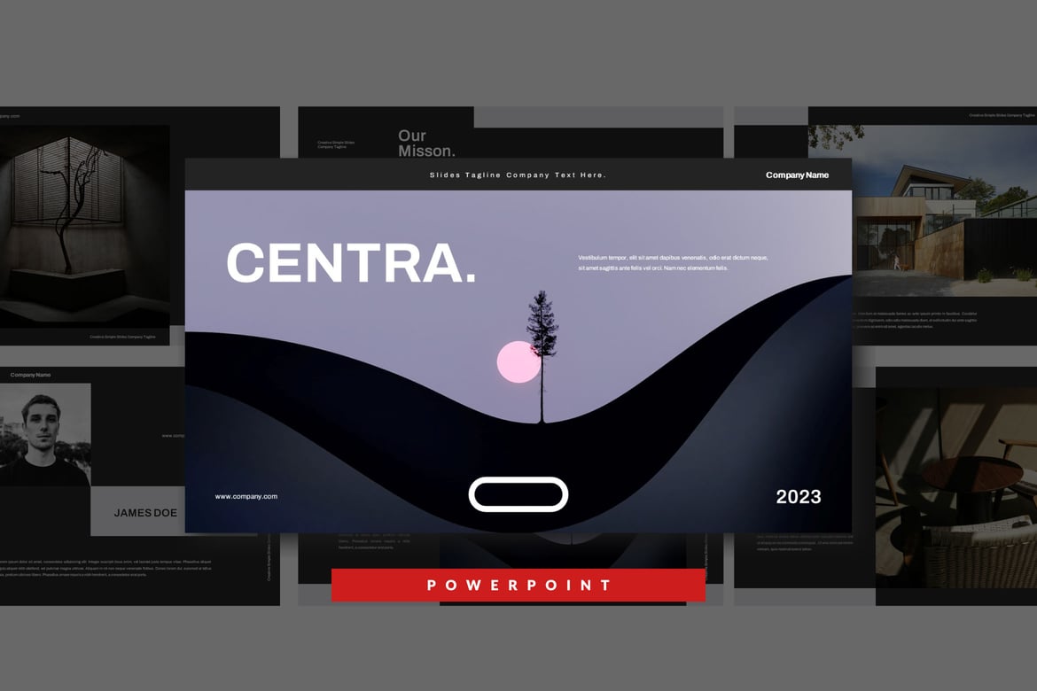 Template PowerPoint Centra yang Modern dan Kreatif