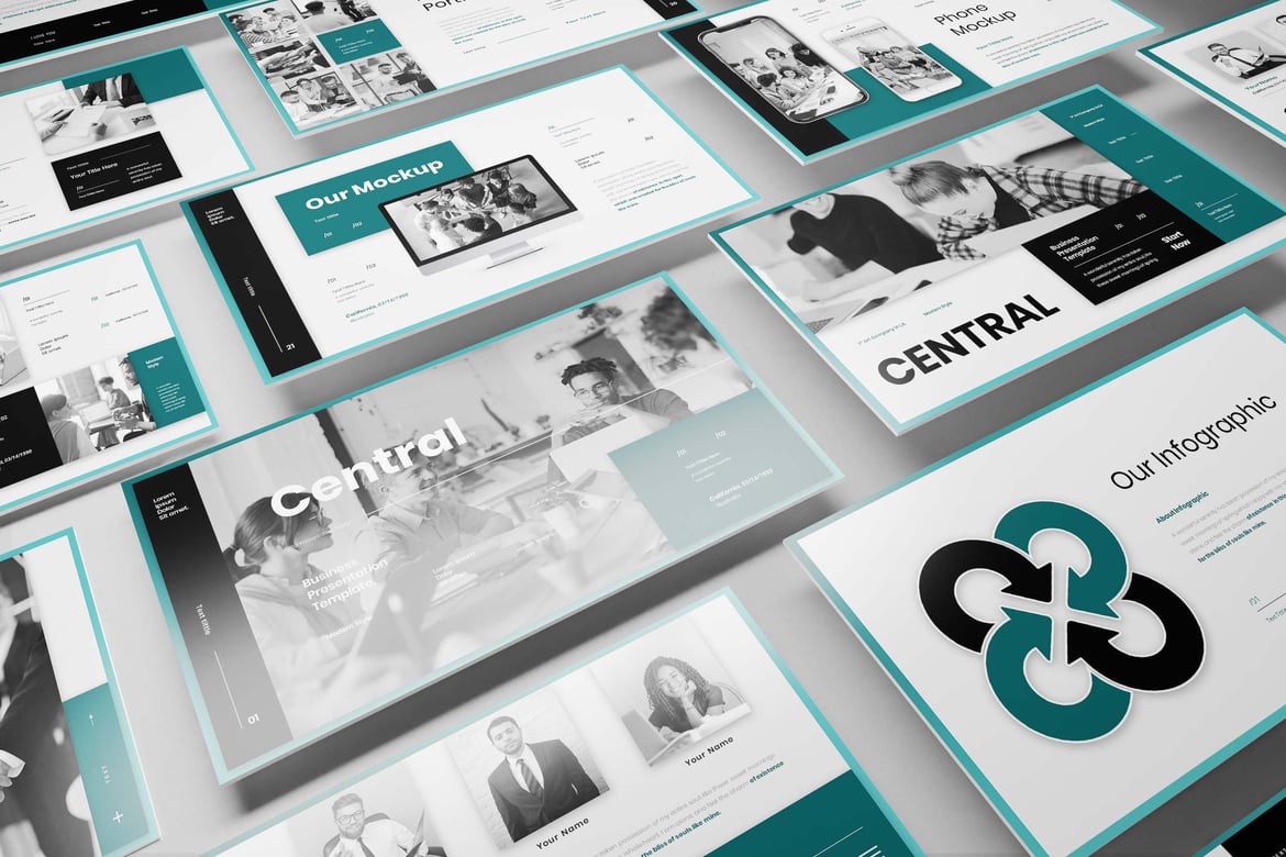 Template Presentasi Bisnis Central yang Menarik dan Profesional