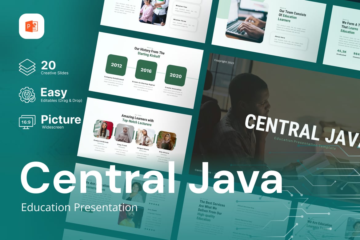 Template Powerpoint Pendidikan Central Java yang Menarik dan Profesional