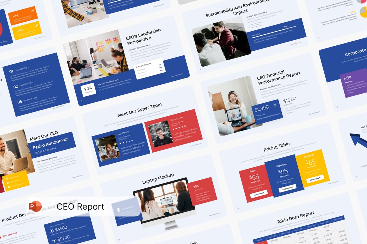 Template PowerPoint Laporan CEO yang Menarik dan Profesional