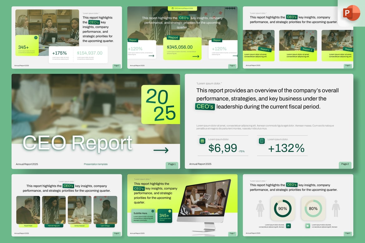 Template Presentasi CEO - PowerPoint Modern untuk Laporan Tahunan