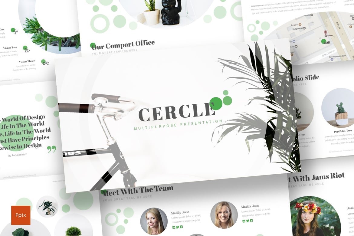 Cercle - Template PowerPoint Kreatif dan Minimalis