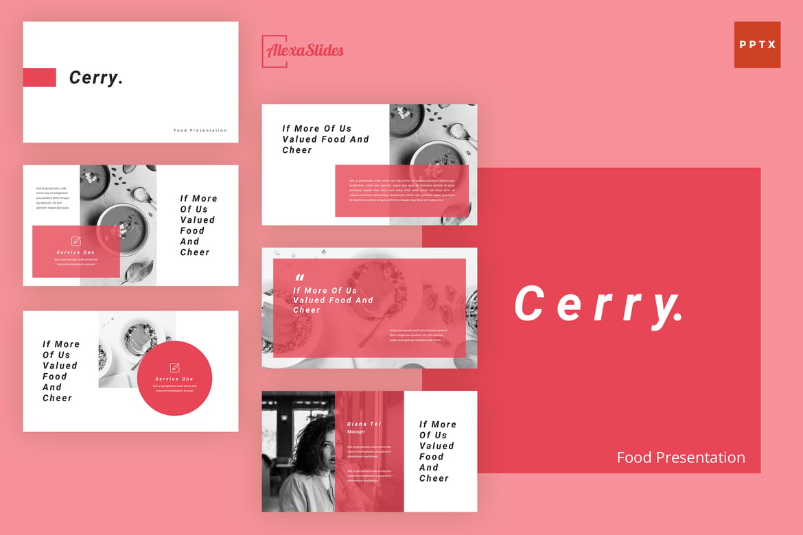Cerry - Template Presentasi PowerPoint Makanan yang Menarik