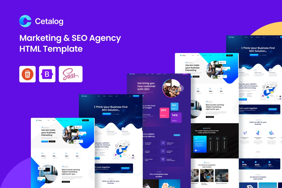 Cetalog - Template Website untuk Agensi Marketing & SEO yang Modern