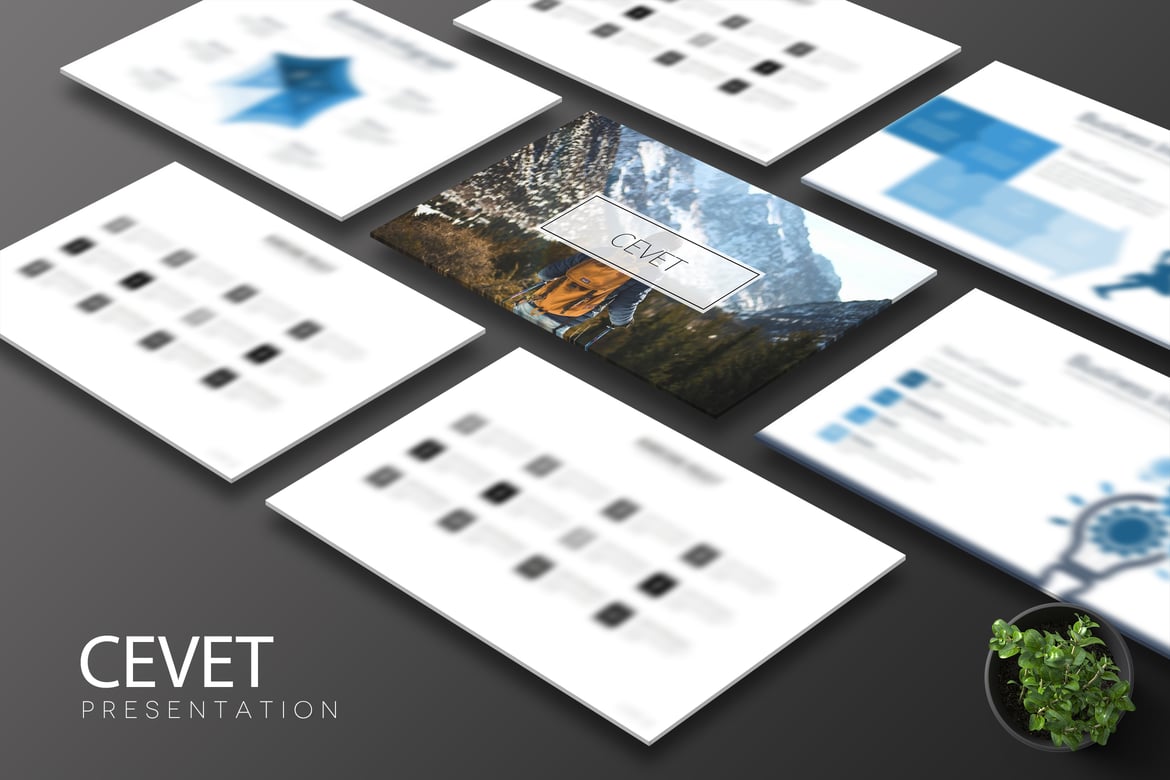 Template PowerPoint Kreatif Cevet untuk Presentasi Menarik