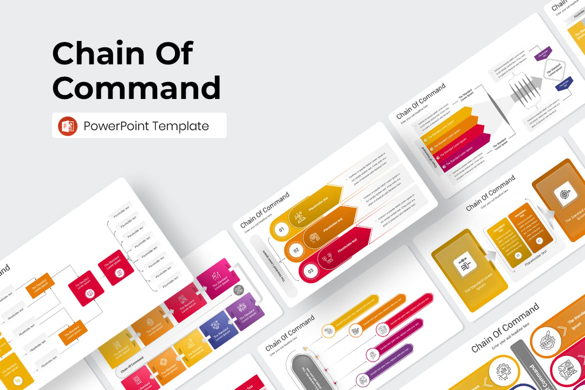 Template PowerPoint Rantai Komando yang Menarik