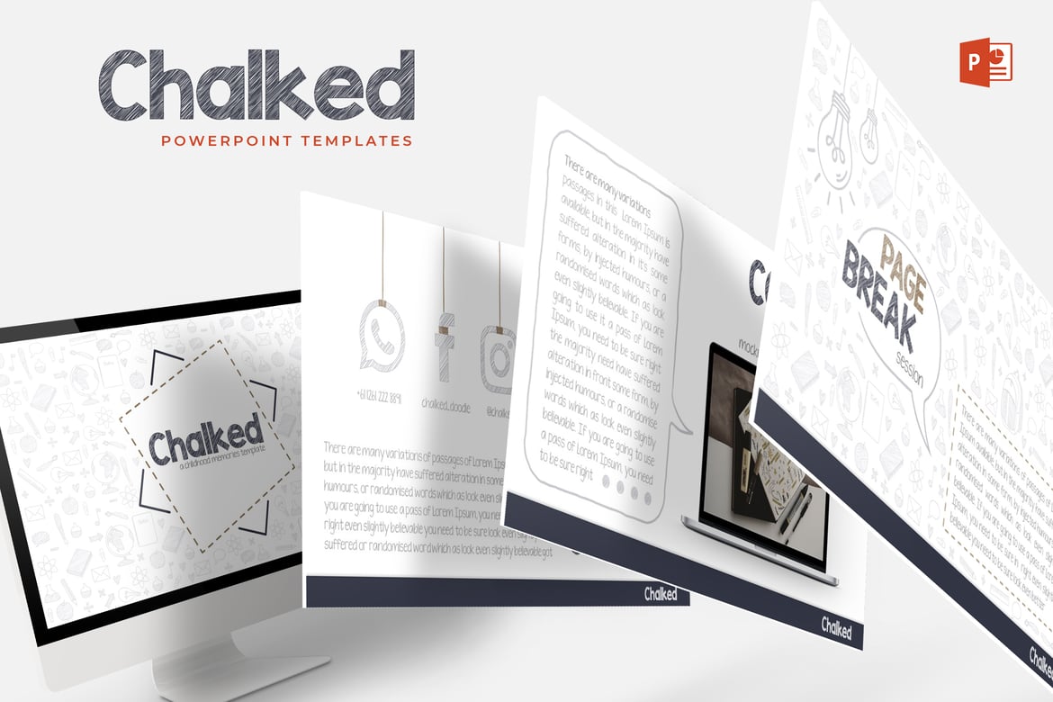 Template PowerPoint Chalked - Solusi Presentasi Menarik