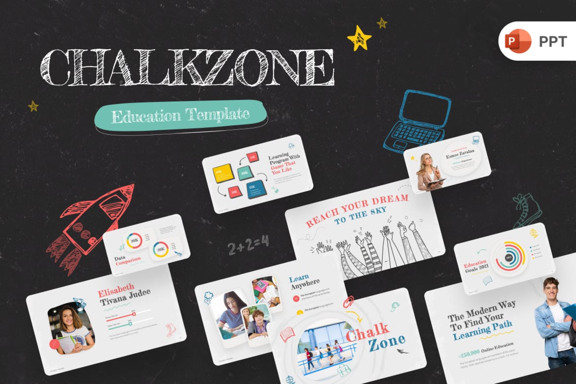 Template PowerPoint Chalkzone Doodle: Kreatif dan Fleksibel untuk Presentasi Anda