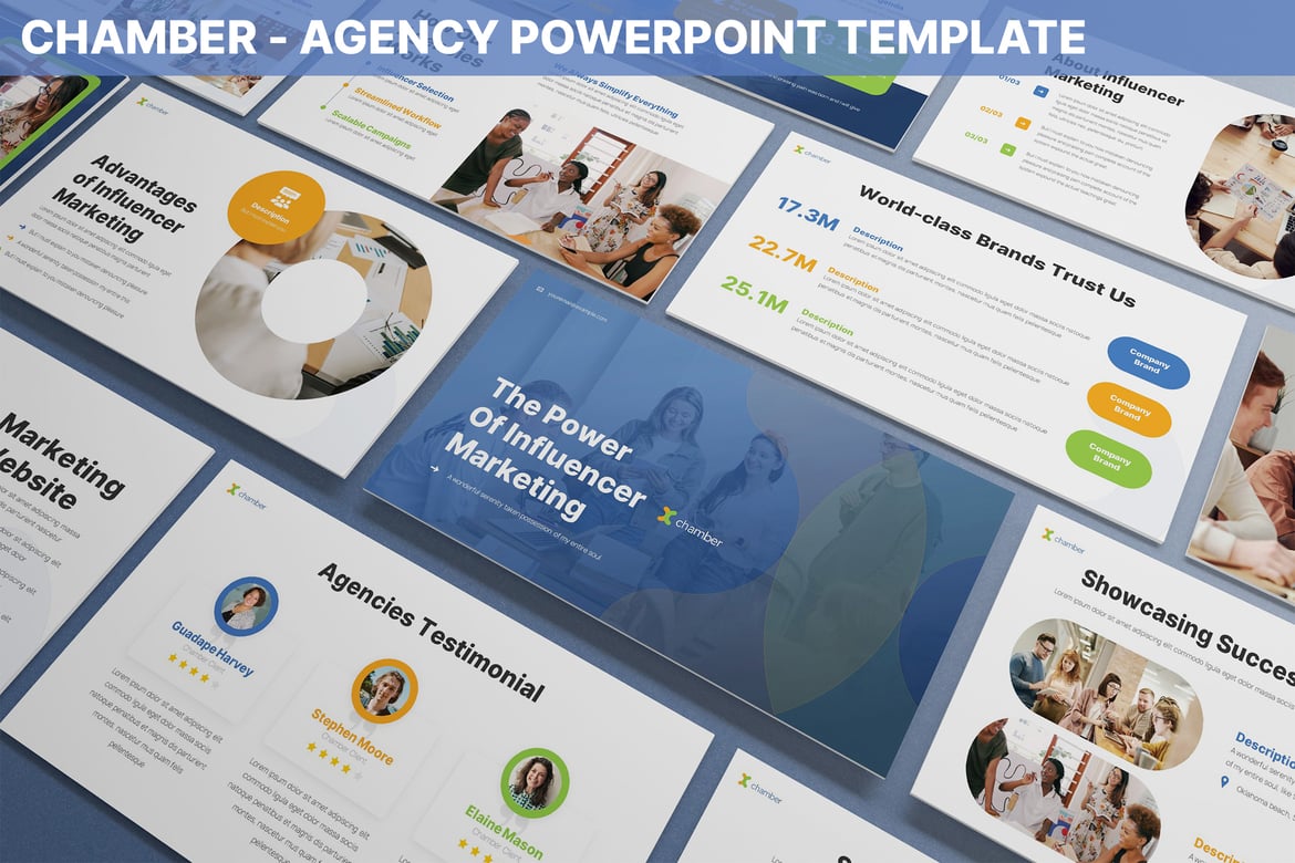 Chamber - Template PowerPoint untuk Agensi Influencer yang Menarik