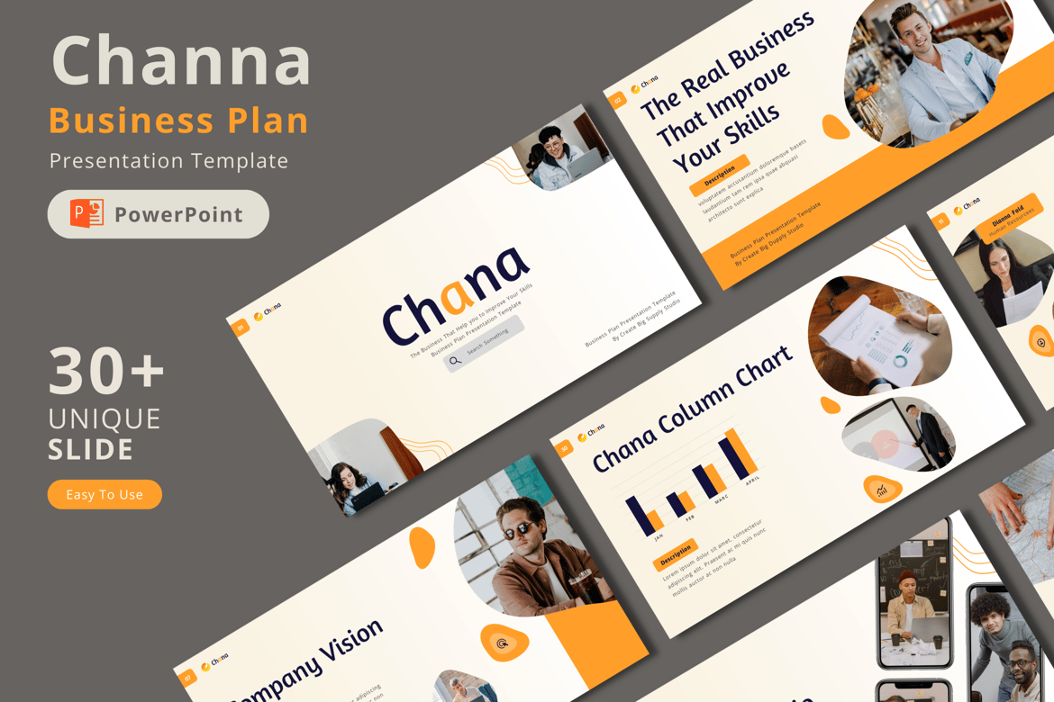 Template Presentasi Powerpoint Chana untuk Rencana Bisnis