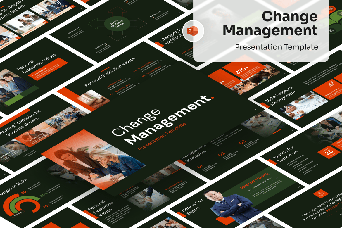 Template PowerPoint Manajemen Perubahan yang Menarik