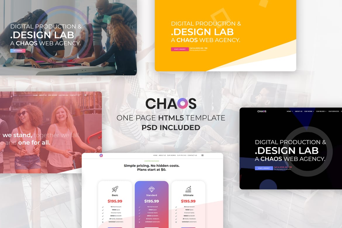 Template Web Kreatif - Chaos Parallax Satu Halaman HTML5