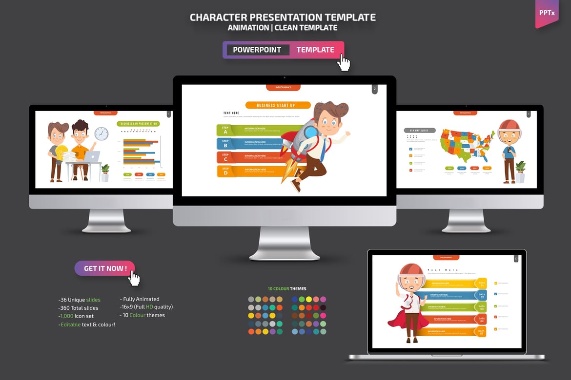 Template Powerpoint Presentasi Karakter yang Menarik