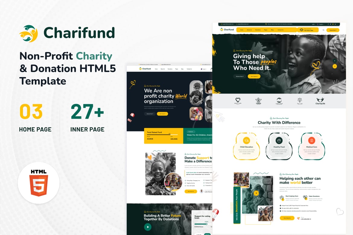 Charifund - Template Website Donasi dan Penggalangan Dana untuk NGO
