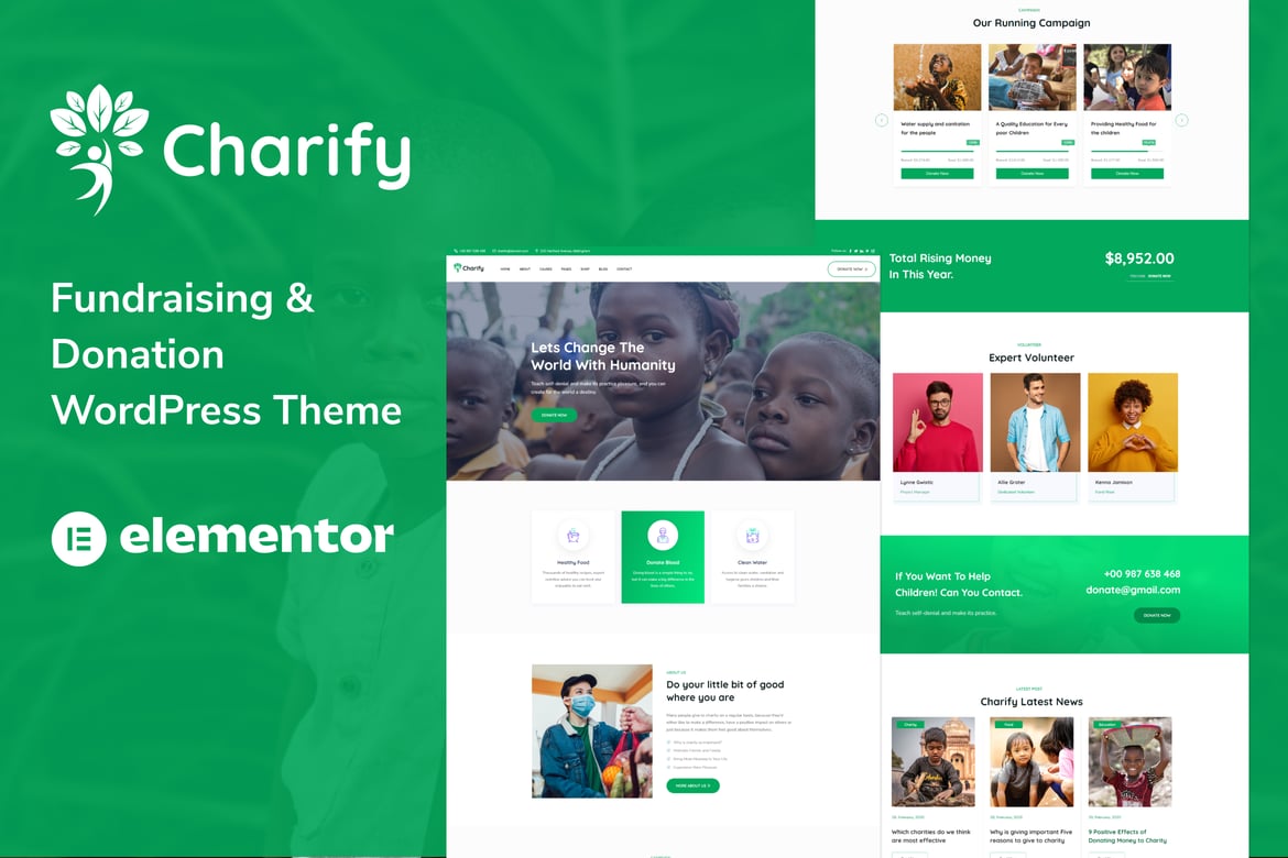 Charify - Tema WordPress untuk Penggalangan Dana dan Donasi yang Menarik