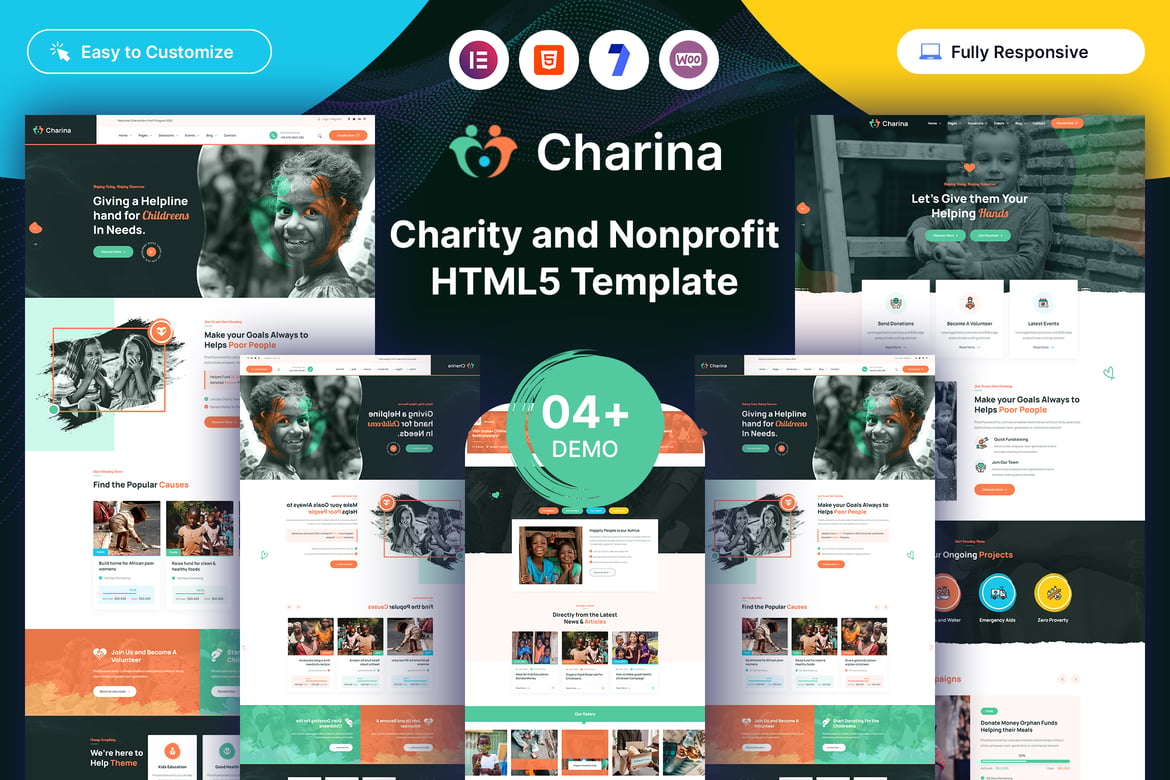 Charina – Template Website untuk Amal dan Organisasi Nirlaba yang Modern dan Responsif
