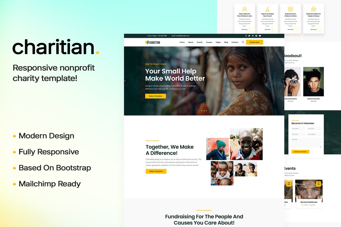 Charitian - Template Website Amal untuk Organisasi Nirlaba