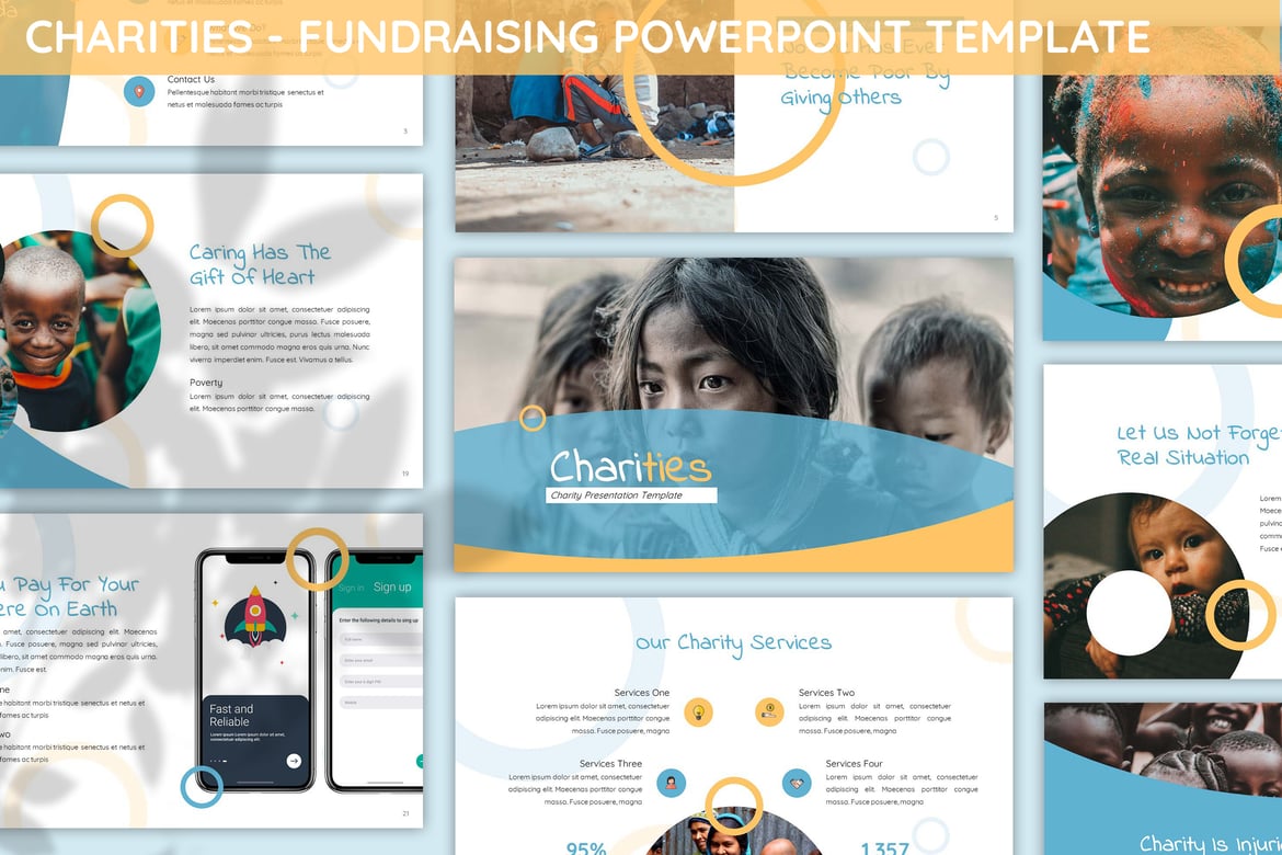 Template Powerpoint Fundraising untuk Amal yang Modern dan Menarik