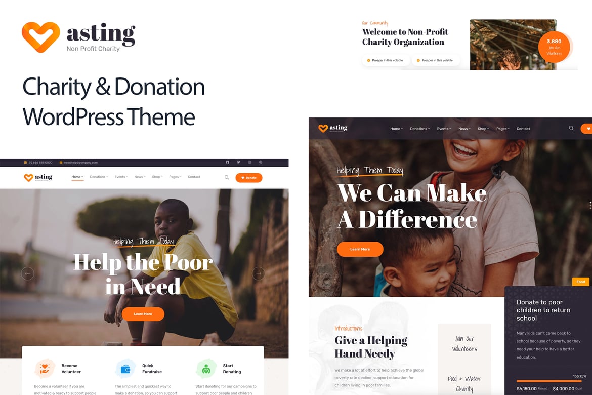 Tema WordPress Amal & Donasi - Asting untuk Membangun Website Profesional