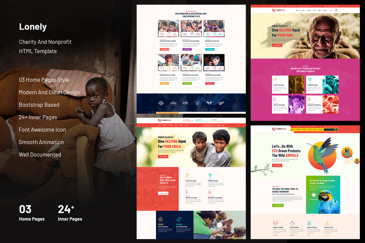 Template Website HTML untuk Lembaga Amal dan Nonprofit yang Modern