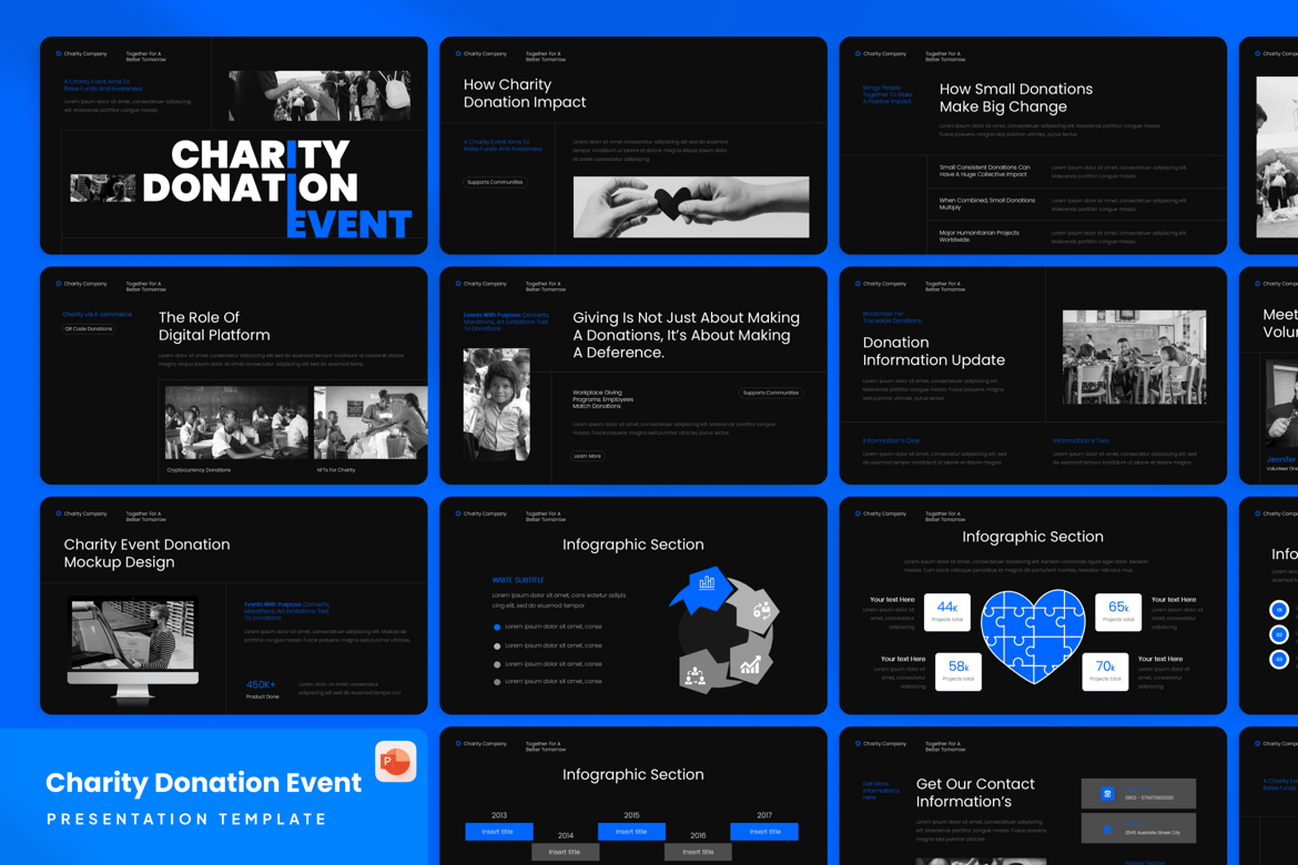 Template Presentasi PowerPoint Acara Amal yang Menginspirasi