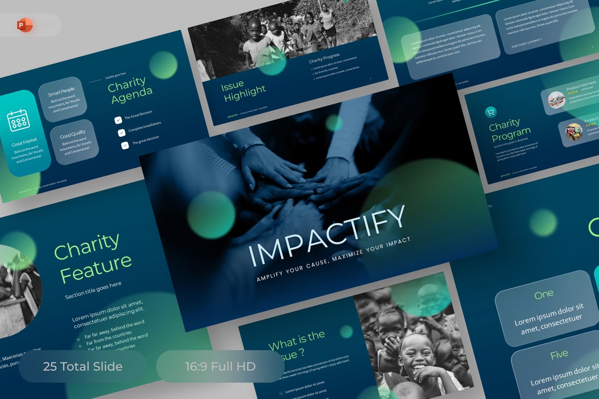 Template PowerPoint Amal yang Menarik dan Profesional