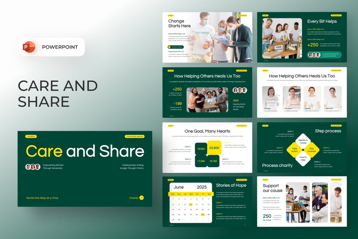 Template PowerPoint Amal yang Memukau dan Profesional
