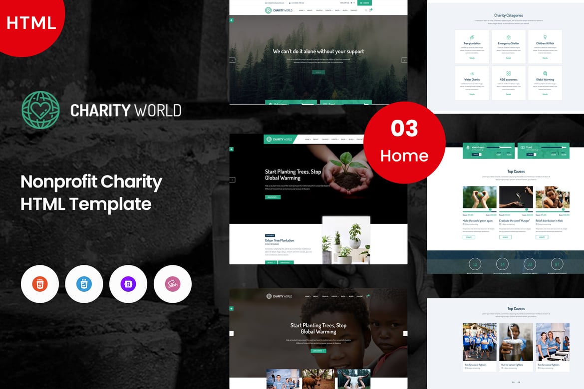 Template Website Amal - Crowdfunding & Nonprofit yang Menarik