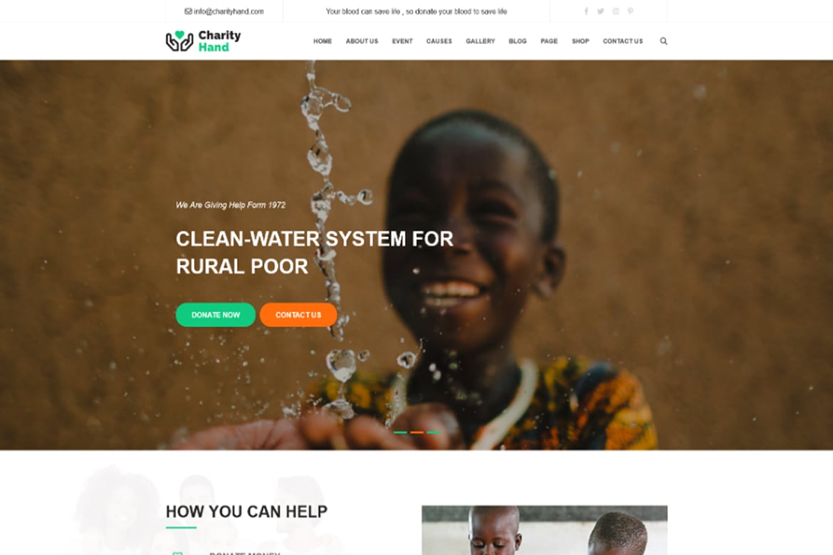 CharityHand - Template Website untuk Amal dan Organisasi Nirlaba