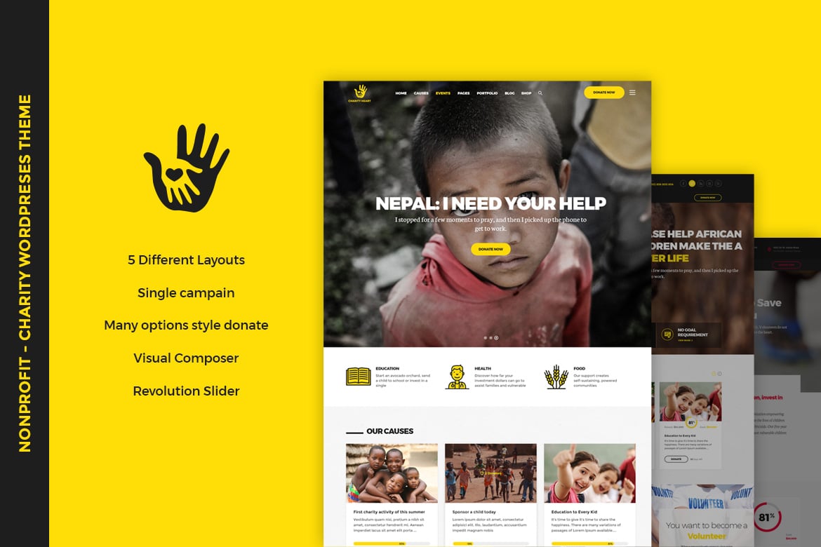 CharityHeart - Tema WordPress untuk Organisasi Amal yang Profesional