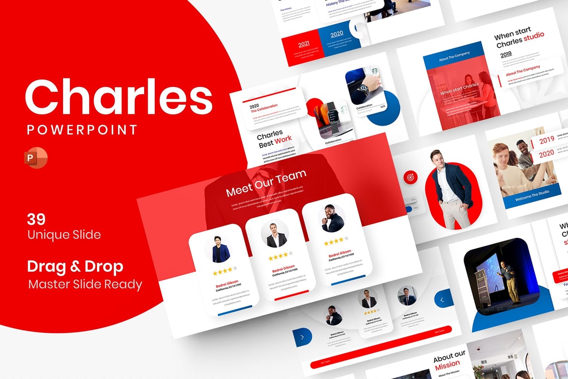 Template Presentasi PowerPoint Charles untuk Bisnis yang Menarik