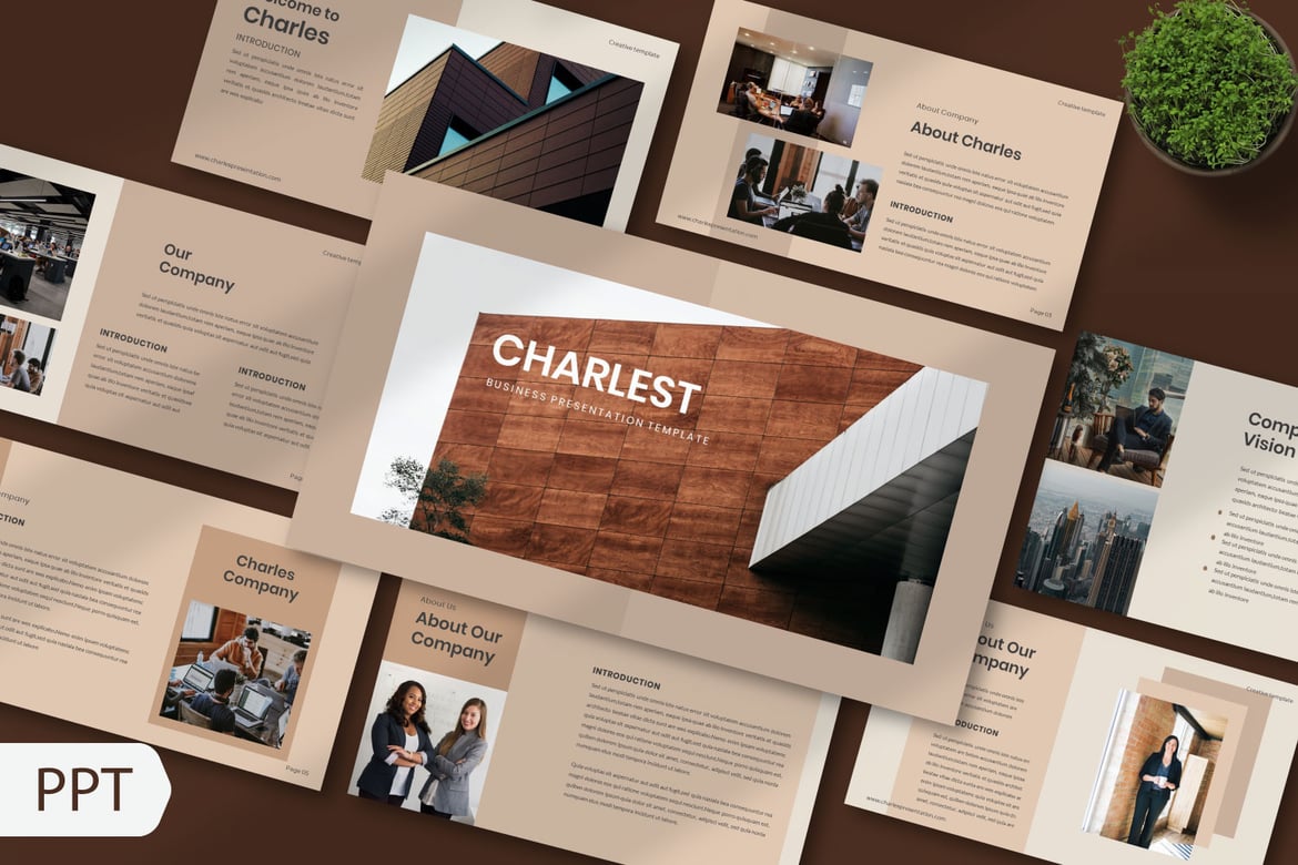 Template PowerPoint Charlest - Presentasi Modern dan Profesional