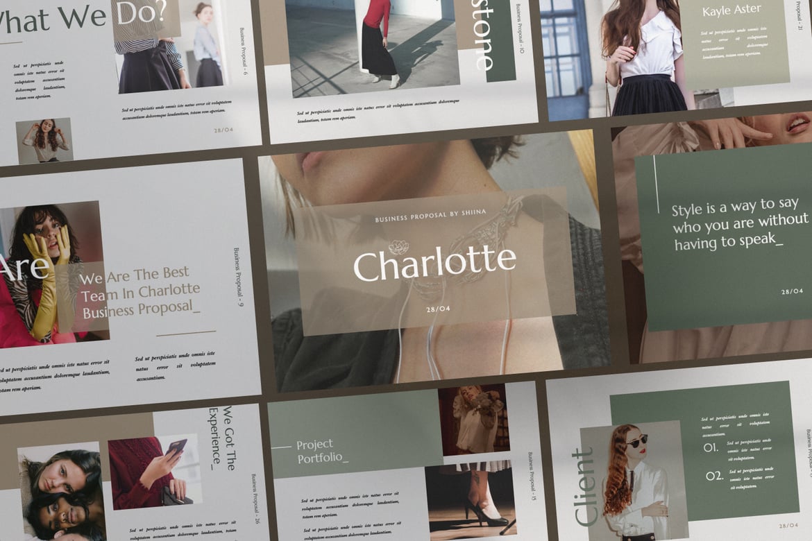 Template Powerpoint Charlotte Modern untuk Presentasi Profesional
