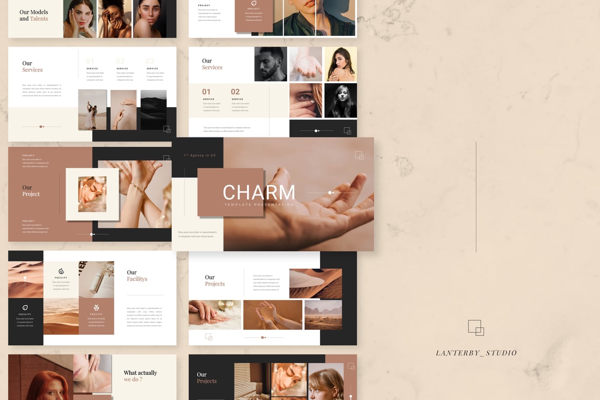 Template PowerPoint Charm yang Menawan