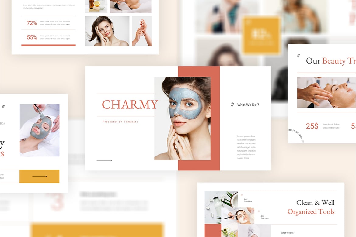 Template Presentasi PowerPoint Perawatan Kecantikan Charmy